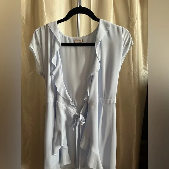 Aritzia blue Wrap Mini Dress - Picture 3 of 10